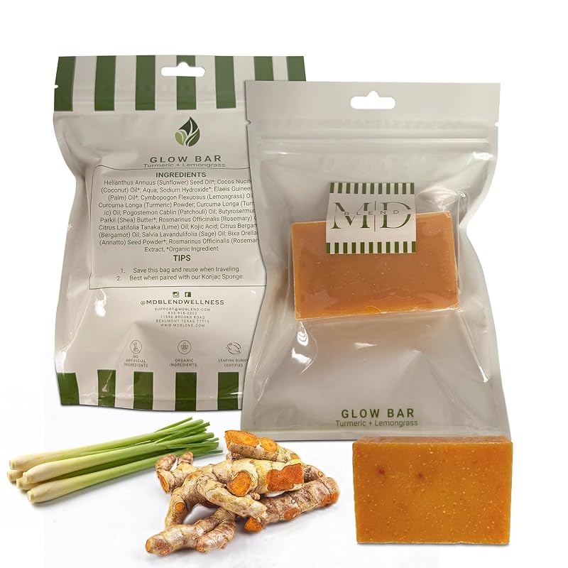 M.D. Blend Barra de sabonete com cúrcuma e ácido kójico para rosto e corpo, 113 g
