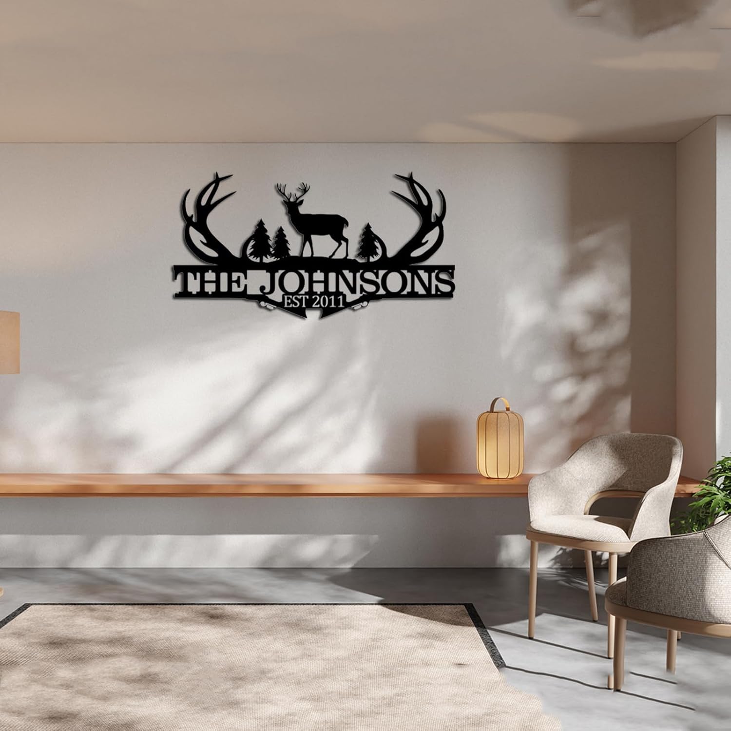 Personalized Family Name Hunting Metal Sign Housewarming Gift Nature Metal Monogram Name Sign Hunting Address Metal Sign Hunting