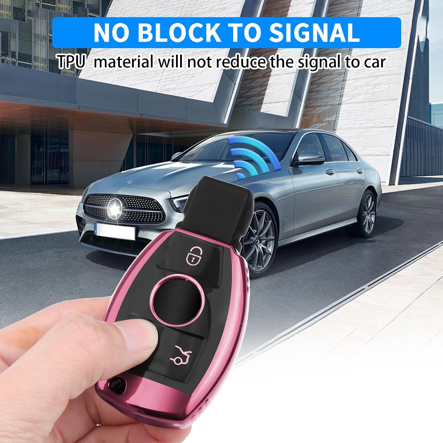 QBUC for Mercedes Benz Key Fob Cover(Pink) image 3