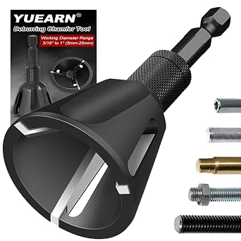 Deburring External Chamfer Tool Tungsten Carbide, 1/4" Hex Shank 3/16"-1"