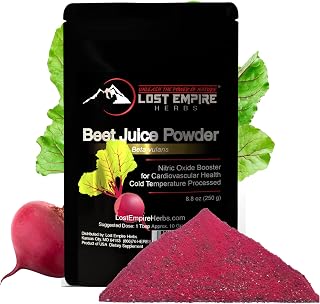Beet Juice Powder | USA-Sourced Organic Cold-Pressed Nitric Oxide Supplement | For Stamina, Recovery & Blood Flow | Lost Empire Herbs (250 Grams)