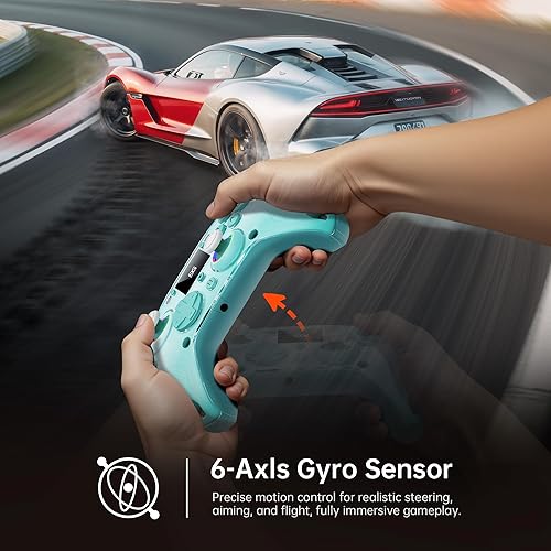 Miniatura 5 de GUSGU G7 Wireless Gaming Controller with Interactive Screen, 1000Hz Polling Rate, Hall Joysticks & Triggers, 4 Programmable Buttons, Compatible with