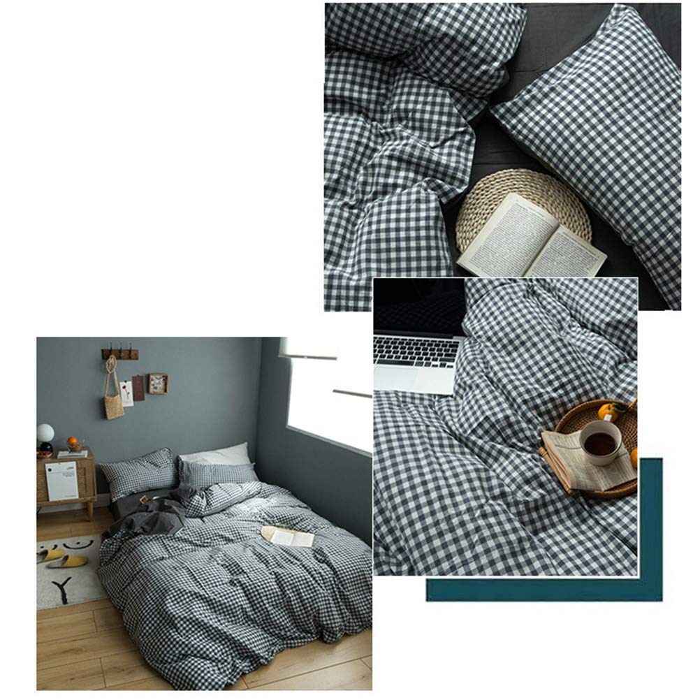 Amazon｜ギンガムチェック 8色 掛け布団カバー 3点セット 綿100% 天然  