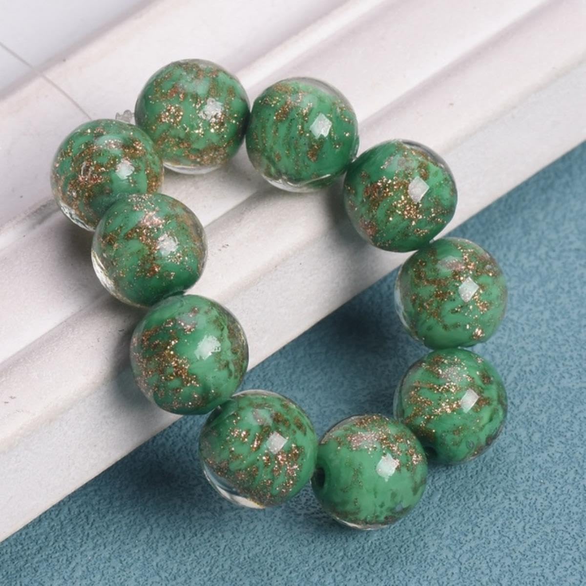 10 Perle Di Vetro Vintage Colore Unico 12 Mm - Italia - Foto 4