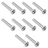 Vista 133 de MroMax 30 tornillos de máquina Phillips de cabeza plana M2 x 0.197 in, acero inoxidable 304 18-8, rosca completa, tornillos de cabeza cruzada gris