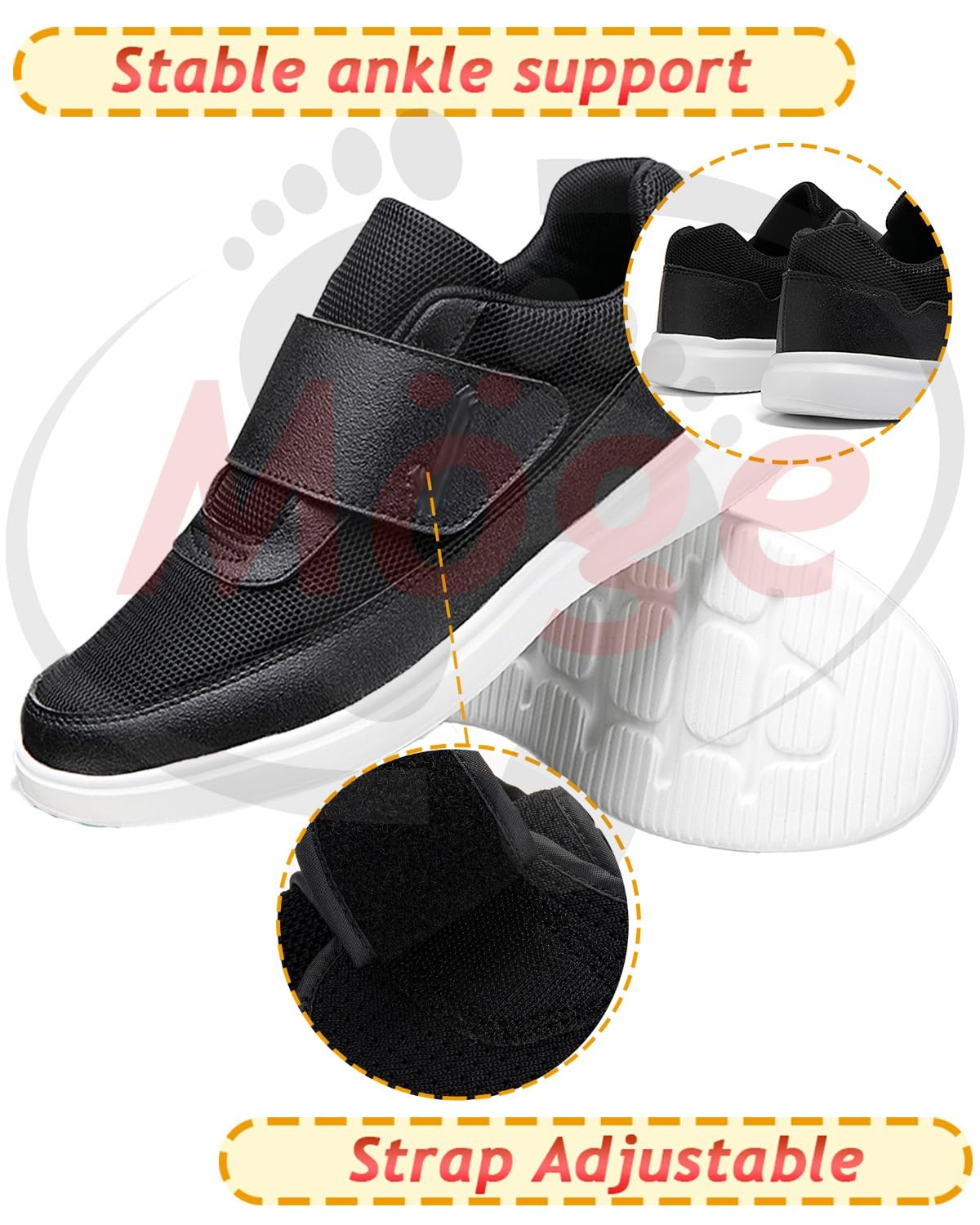 Zapatos para Pies Delicados Zapatos sin Cordones para Caminar para Mujer con Manos Libres Transpirable Ajustable para Edema Zapatos hinchados