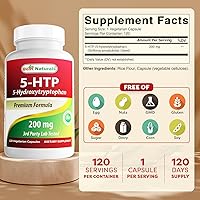 Vista 2 de Best Naturals 5-HTP 200 mg 120 cápsulas vegetarianas