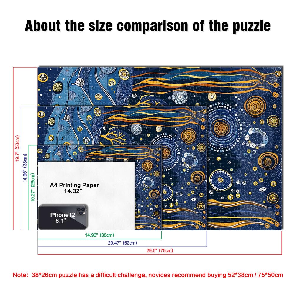 Puzzles de 2000 Piezas para Adolescentes Océano al Estilo de Gustav Klimt Regalos de Juegos desafiantes Apto para Parejas 70x100cm
