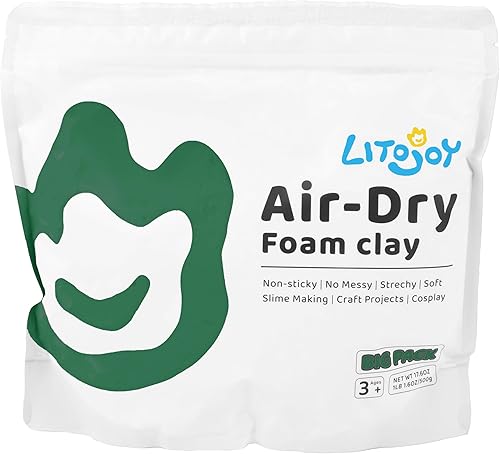 Miniatura 13 de 1.1 Libras/500g LitoJoy Arcilla de Espuma Seca al Aire Gris - Modelado, Suave, Peso Ligero para Suministros Escolares, Proyectos de Arte, Halloween