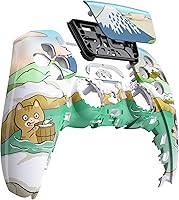 Vista 4 de eXtremeRate Hot Spring Kitties Touchpad Front Top Shell Compatible with ps5 Controller BDM-010 020 030 040 050, DIY Replacement Shell Custom Touch