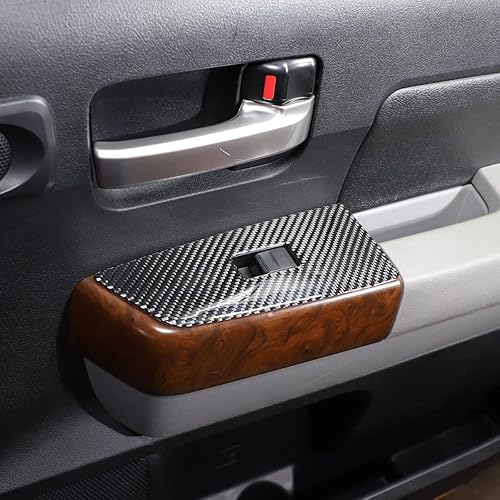 Miniatura 6 de 4 piezas de marco de interruptor de elevación de ventana de puerta de automóvil para Toyota Tundra 2007-2013 accesorios, cubierta de panel de botón