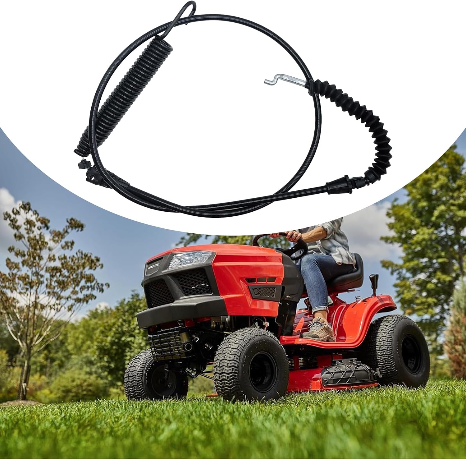Replacement 946-04802A PTO Cable for MTD Troy-Bilt Cub Cadet Craftsman Lawn Mower, Control Clutch Cable Compatible with TB30R CR30 Neighborhood Rider & More, Replaces 946-04802 746-04802A 44 Inch