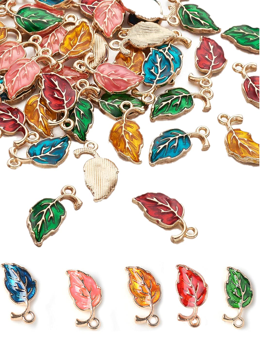 50 Breloques Pomme Porte-bonheur En Acier émaillé Rouge - Pour Création De Bijoux DIY (colliers, Bracelets, Cadeaux) - 12