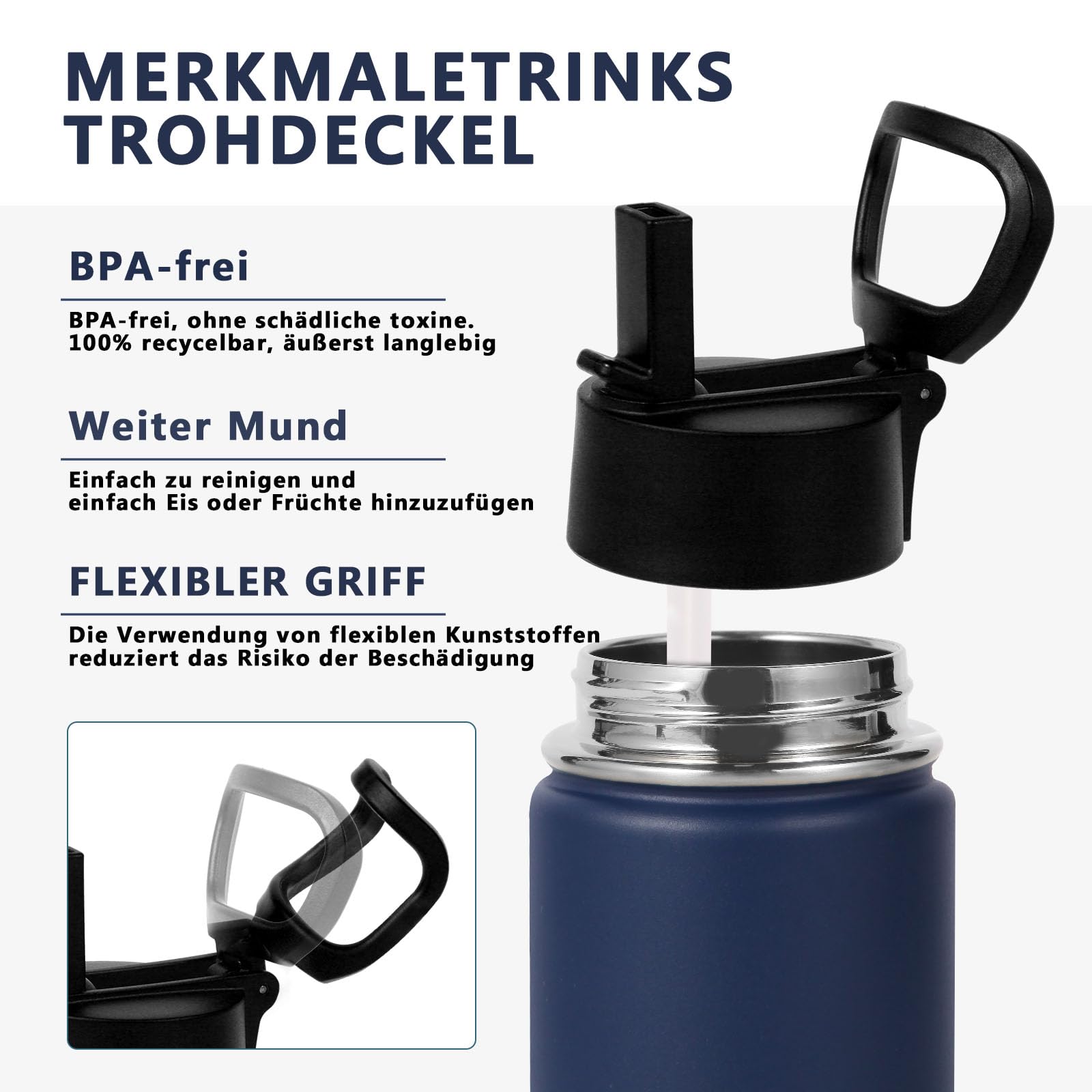 Volhoply 410ml Trinkflasche Kinder aus Edelstahl, doppelwandige vakuumisolierte Thermosflasche mit Trinkhalm & Griff, Silikonschutzhülle, BPA-freie Isolierflasche für Schule (Farbmix, 6er-Set)