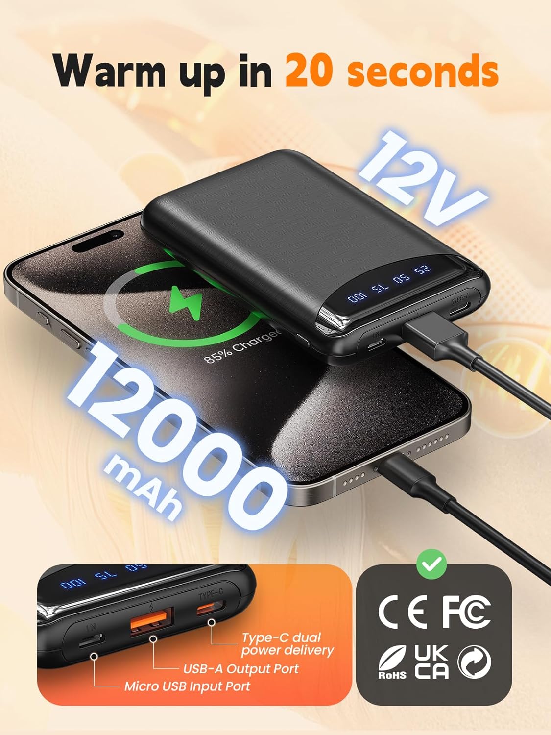 Womens Heated Vest with 12000mAh Battery - APP Control 4 Heating Levels Electric Heated Vest Women for Winter Outdoor - Image 4