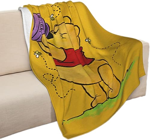 Manta Sherpa bordada de oso de dibujos animados, suave forro polar coral, manta para niños, manta de felpa cálida para ropa de cama unisex infantil