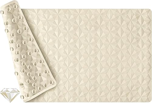 Miniatura 12 de WRISIN Tapete antideslizante para bañera y ducha, tapete de goma natural con 241 ventosas, tapete de seguridad suave para baño, patrón único