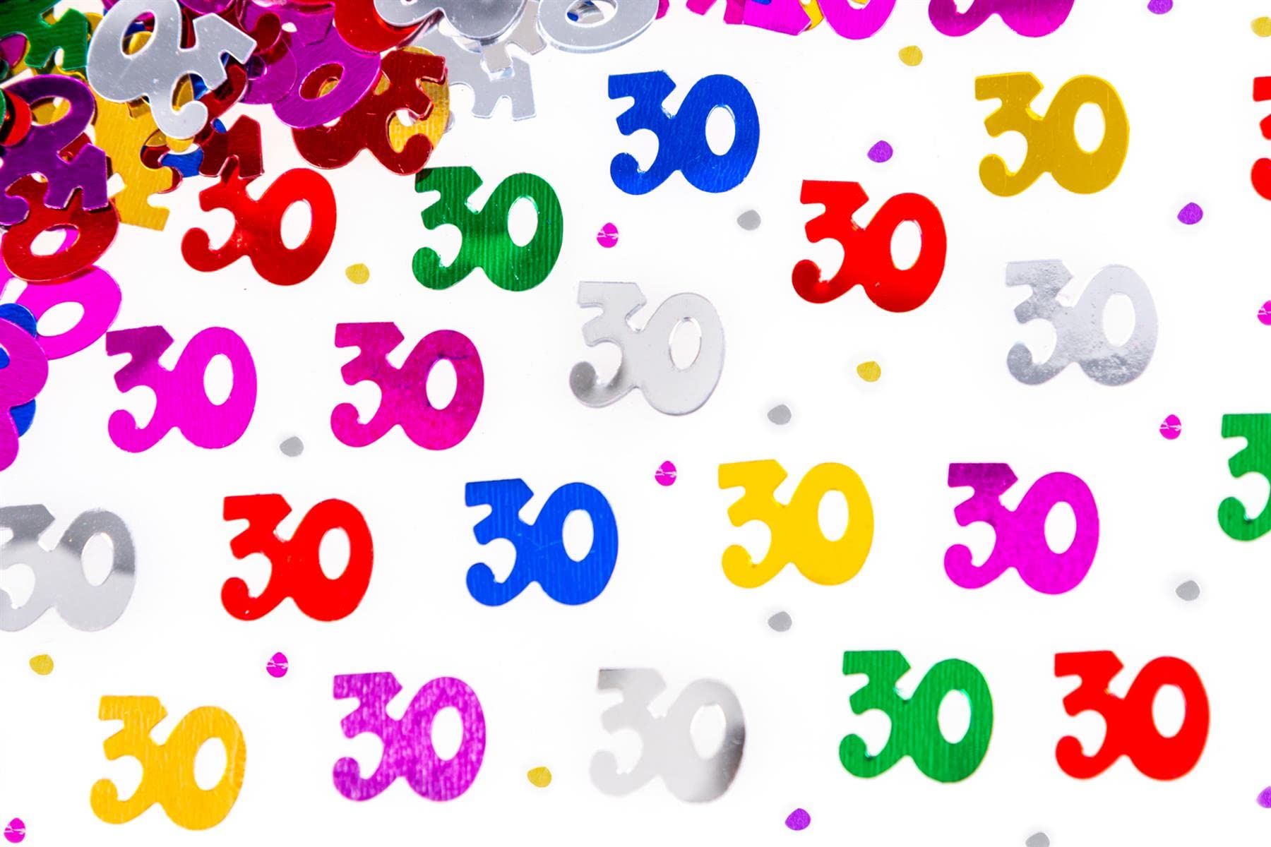 14g Multicolour 30th Birthday Confetti Foil Metallic Glitz Table Scatter Sprinkles Age Bday Party Decorations