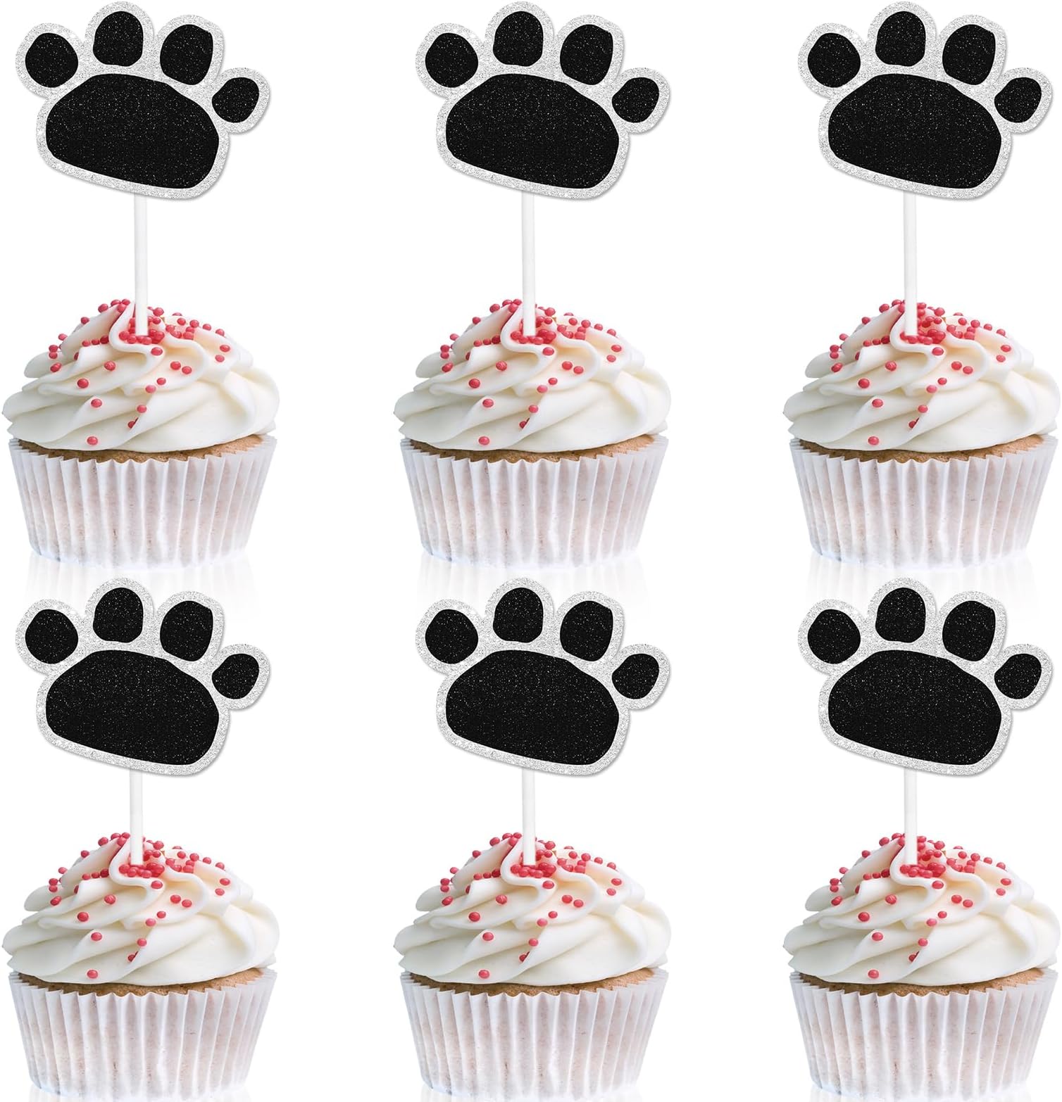LIANGSS Cute Animal Panda Themed Kids Happy Birthday Cupcake Toppers Set of 18-Here are Panda Party, Birthday Party, and Baby Shower Paw Print Decoration Supplies that both boys and girls will love-