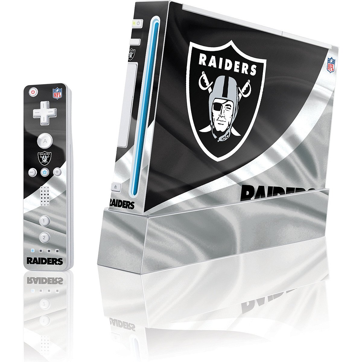 Skinit Decal Gaming Skin Compatible with Wii (Includes 1 Controller) - Officially Licensed NFL Las Vegas Raiders Design