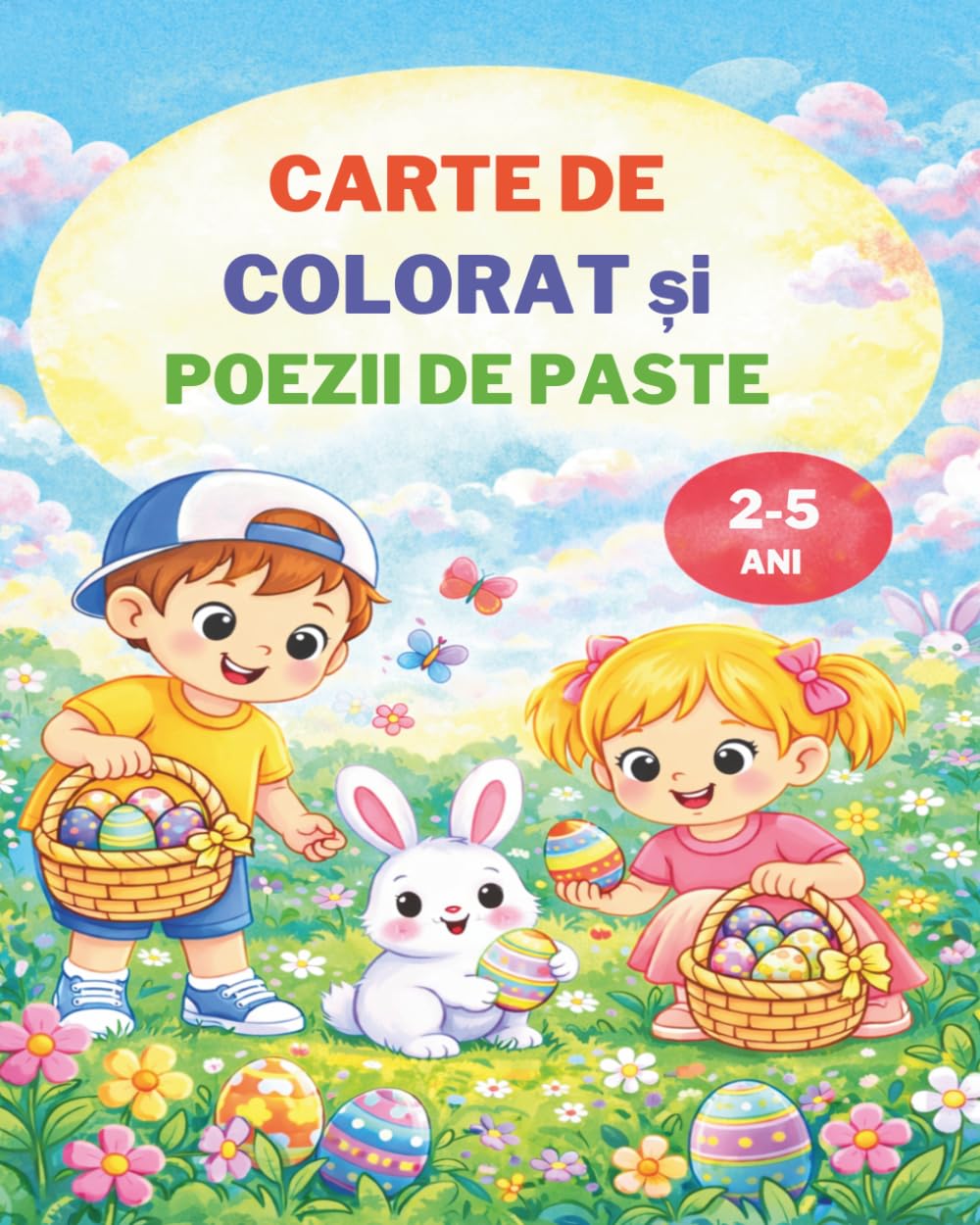 Carte de colorat si poezii de Paste: Carte in limba romana pentru copii
