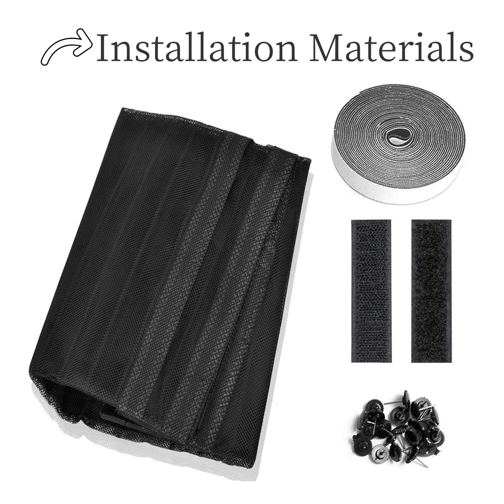 Fliegengitter Fenster Magnet 200 x 170 cm mit Starken Magnete Waschbares Insektenschutzgitter Terrassentür für Balkonfenster Wohnzimmer, Schwarz