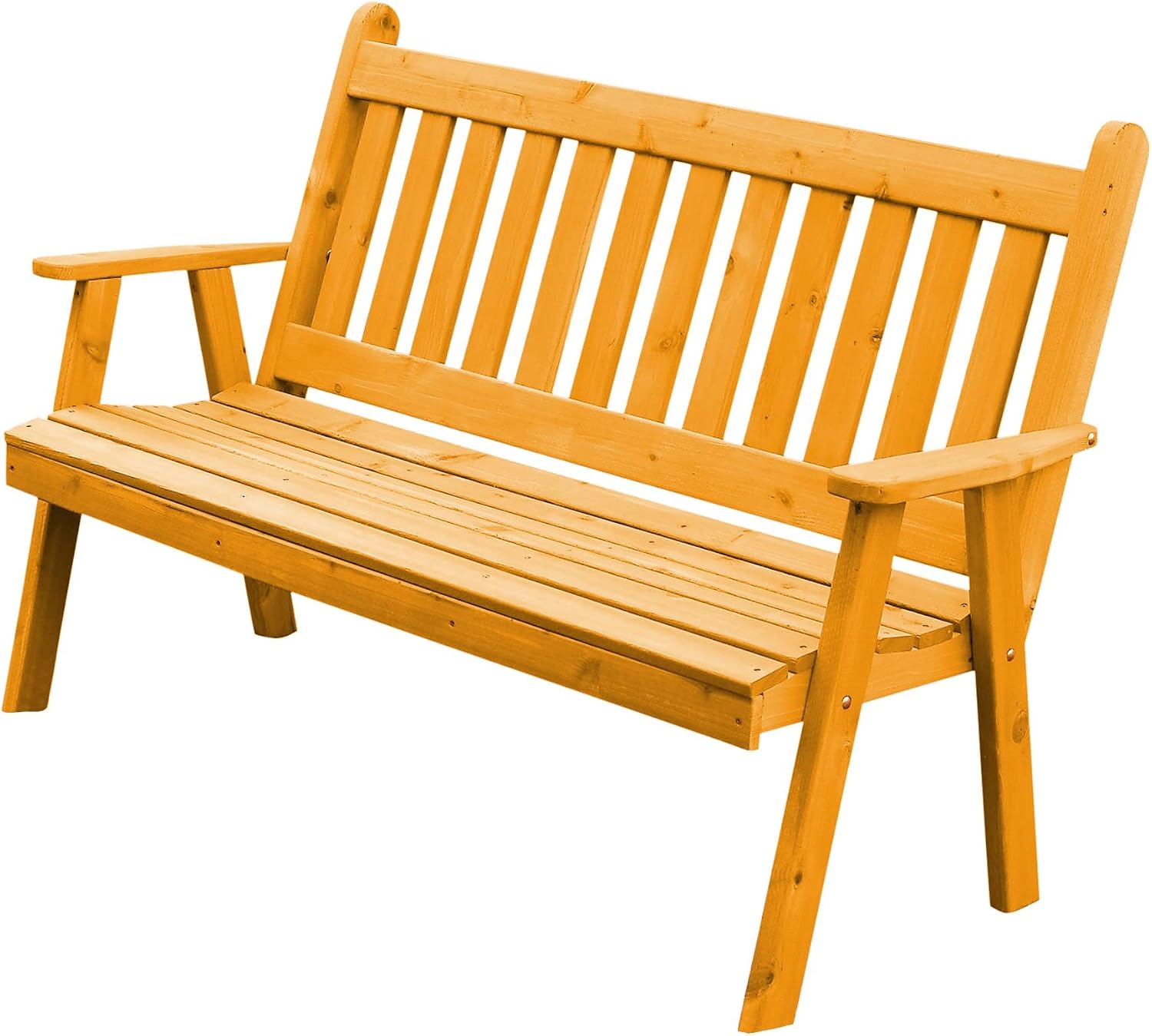 Furniture Barn USA Cedar 4' Traditional English Garden Bench, Cedar Stain