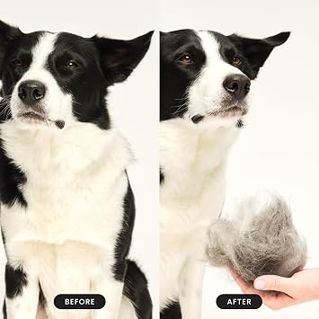 Tangle Teezer Large Pet Teezer De-Shedding Grooming Brush - Dry or Bath Brush - The Perfect Deshedding Brush for Dogs - Purple & Grey