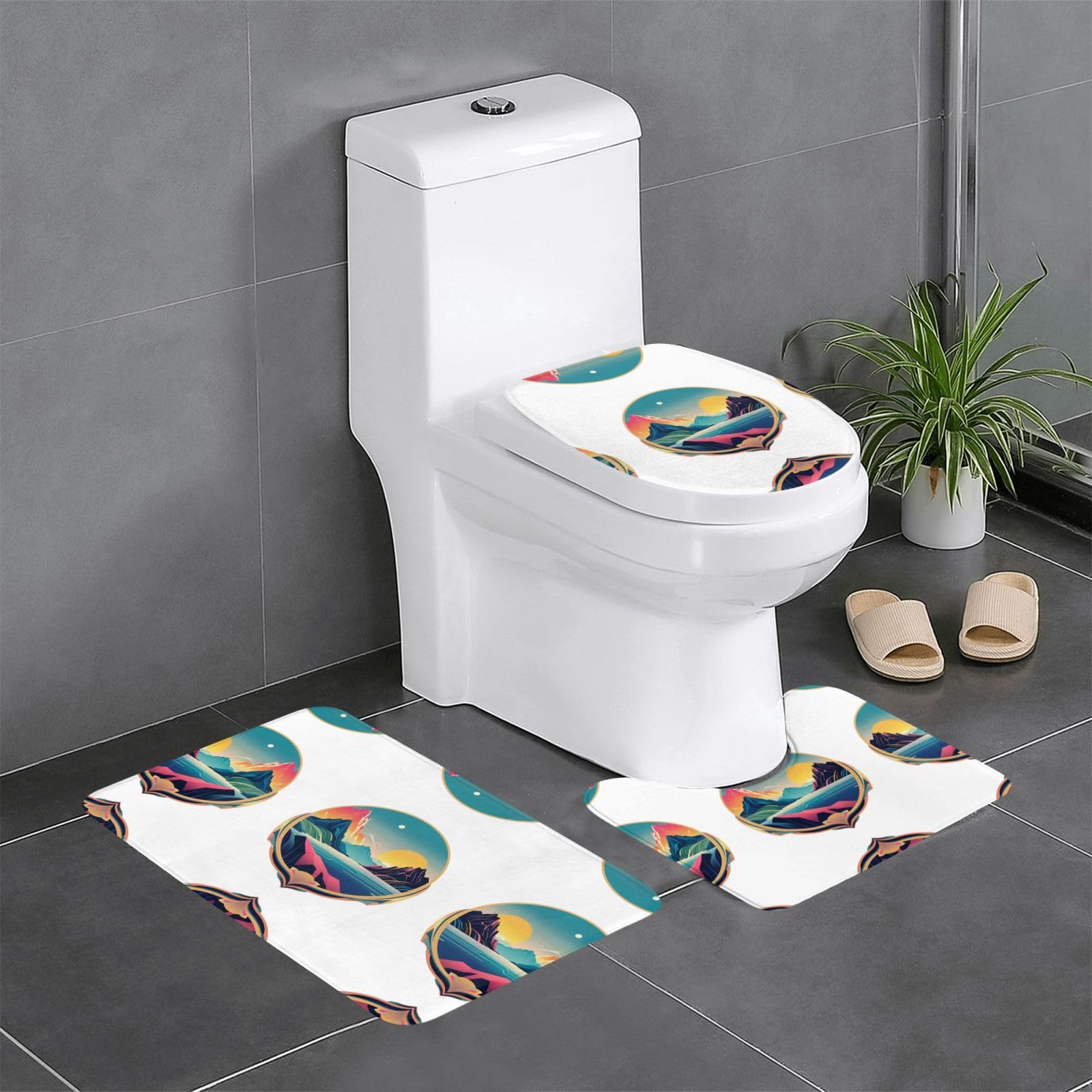 Tapis de salle de bain WHJDPP coloré pour habiller la coiffeuse et les toilettes avec élégance