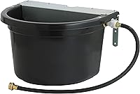 Little Giant 4 Gallon Automatic Livestock Waterer - Float Controlled, Heavy Duty, Hose Connected, Made in USA - Black