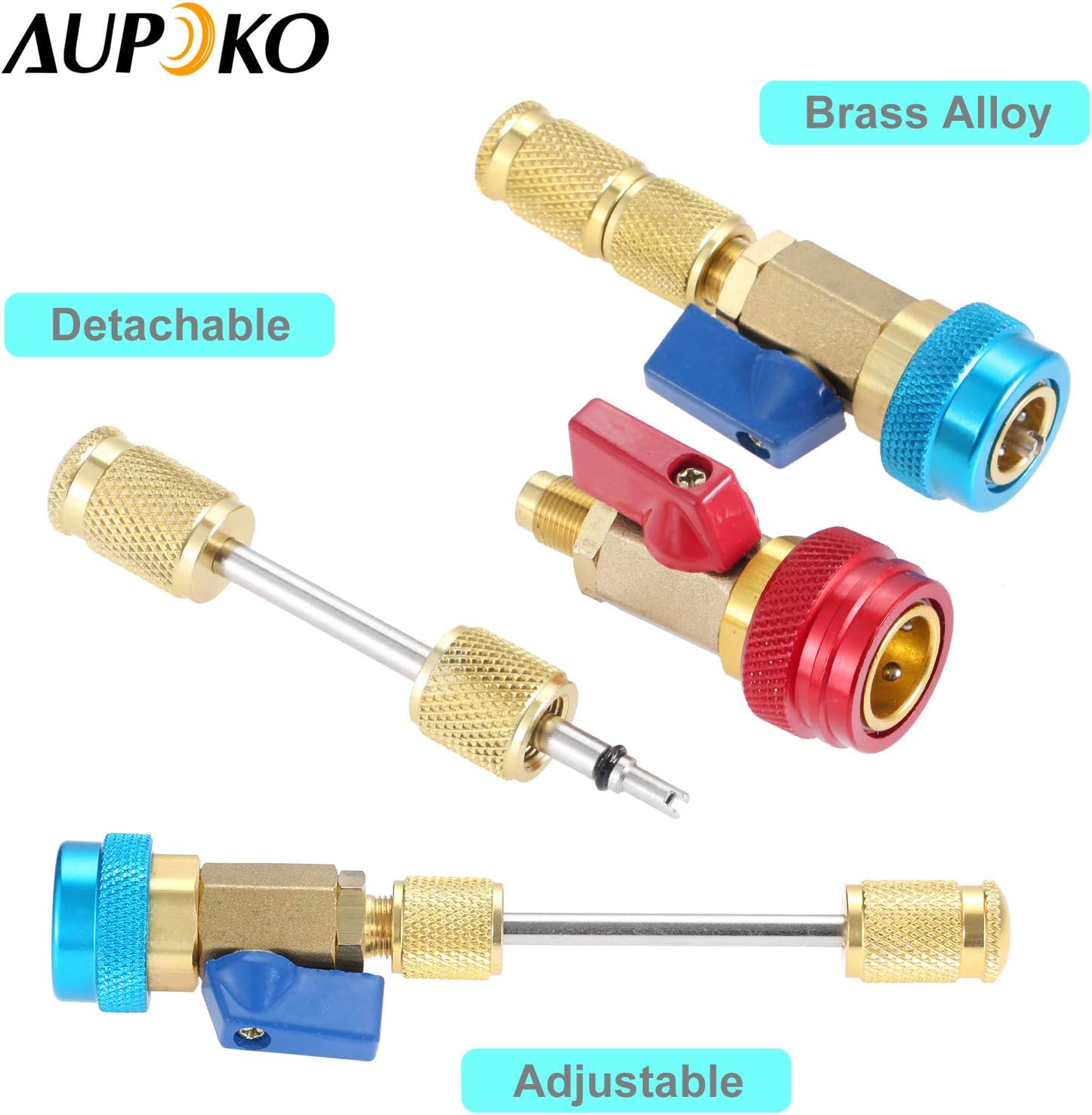 Aupoko R134A Valve Core Quick Remover Installer, High Low Pressure Valve Core Remover Tools Kit for R13A Refrigerant Air Conditioner System : Automotive