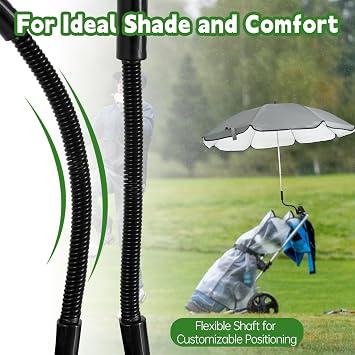 UPF 50+ Wagon Umbrella with Universal Clamp, Adjustable Lounge Wagon Umbrella Attachment, Lightweight for Easy to Carry, Portable Clamp on Camping or Beach Chair, Stroller, Golf cart
