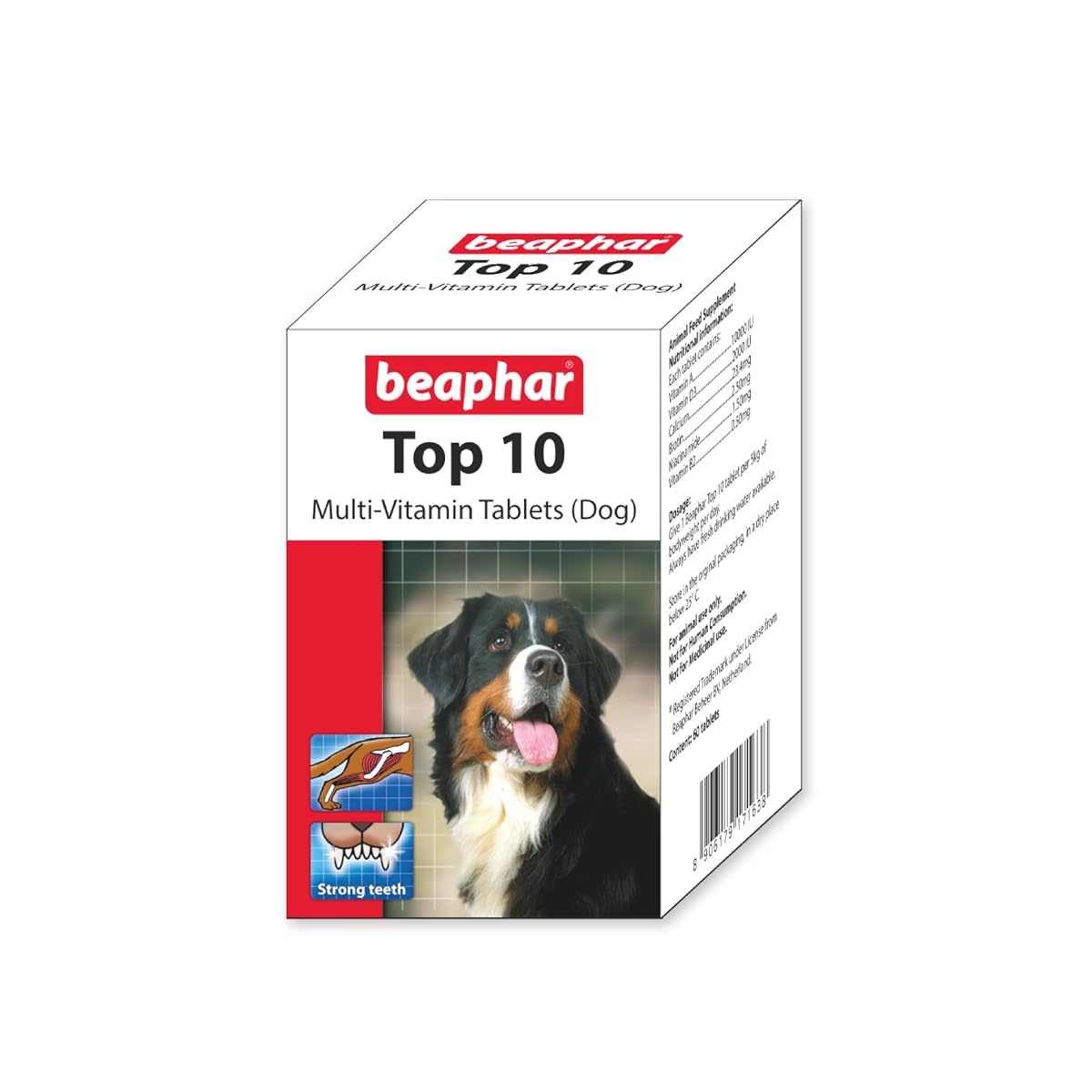 Beaphar Top 10 Multi-Vitamin Tablets for Dogs | 60 Tablets | Improves Overall