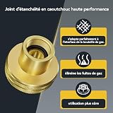 DACKZZM LPG Gas Bottle Adaptor for Filling Gas Bottles, Brass LPG Adapter for Gas Bottles 21.8 mm Adapter Gas Bottle for France, Italy, East Germany, Sweden, Balkans and Eastern Europe - 4