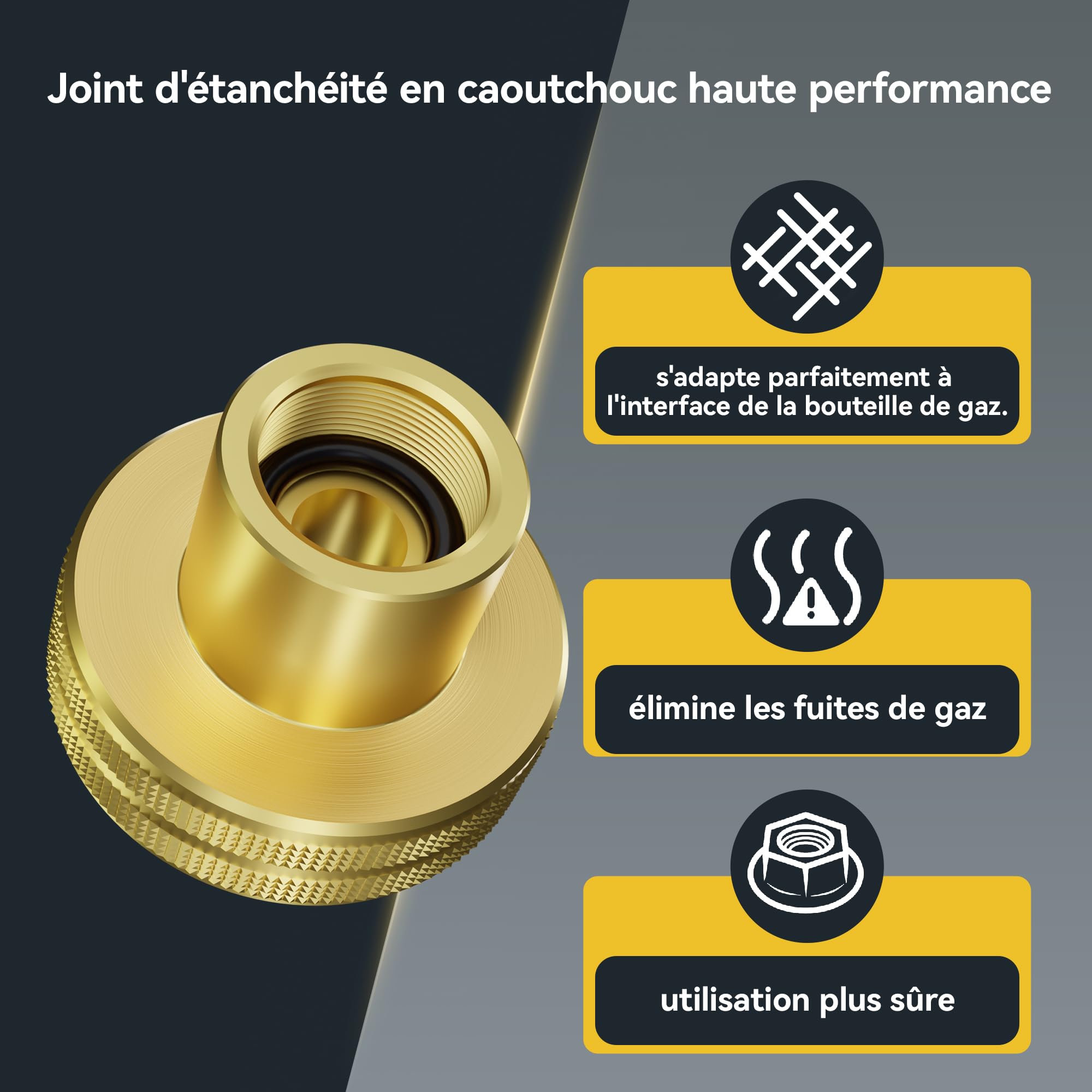 Adaptateur GPL Remplissage Bouteille de Gaz Multipays, Laiton Adaptateur GPL 21,8 mm Type Dish pour France, Italie, Allemagne de l'est, Suède, Balkans et Europe de l'est