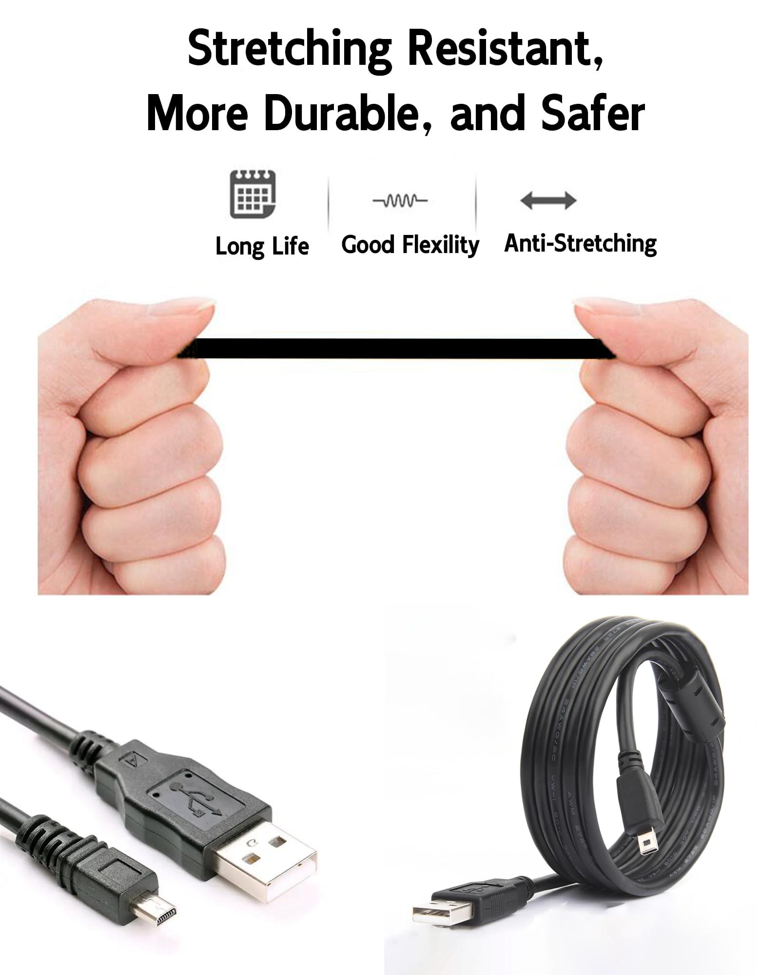 Sony Camera Charger USB PC Data Sync Cable Cord Lead For Sony Cybershot Dsc H200 B Dsc H300 B Camera 1010374 - Foto 14