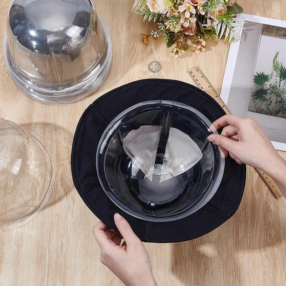 UNICRAFTALE 12PCS Hats Stands Hat Display Holders Half Round Head Shaped Plastic Hat Stand Rack Clear Wig Tabletop Hats Holders Storage for Closet Home Decor 13x20.8cm