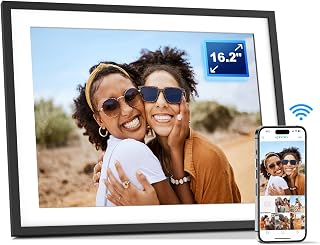 16.2 Inch Large Digital Picture Frame 32GB, WiFi Digital Photo Frame IPSTouch Screen, Smart Electronic Picture Frame, Send Photos via App/Email from Anywhere, Gift for Grandparents