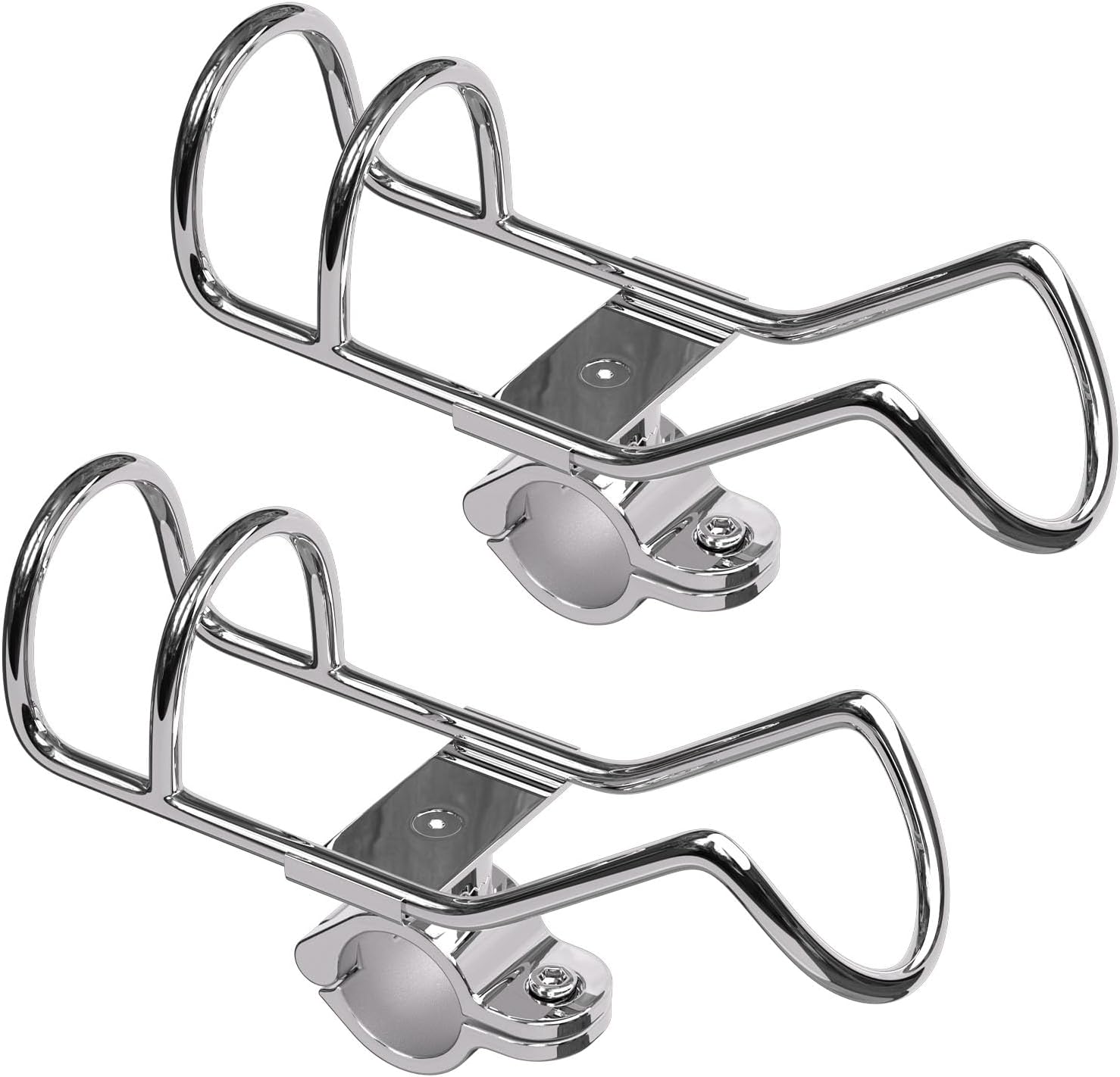 Fishing Rod Holders 2Pcs for 1" 1-1/4" Rail, 316 Stainless Steel, 360° Adjustable, 25/32mm Rail Mount Heavy Duty Rod Holder for Fishing Boat, Lure Pole Holder for Boat Yacht