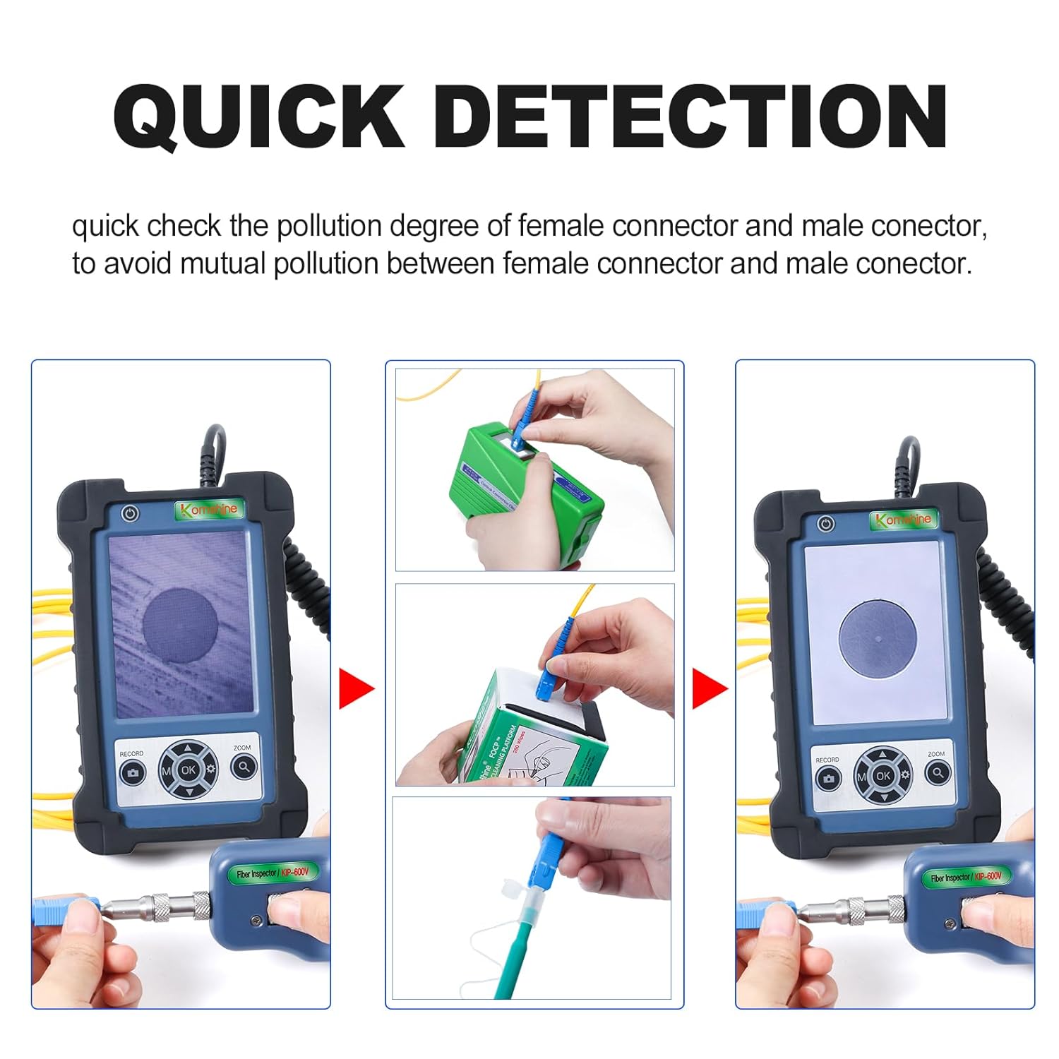 2.5mm APC Male Connector Suit for Optical Fiber Cleaning Inspection Probe KIP-600V