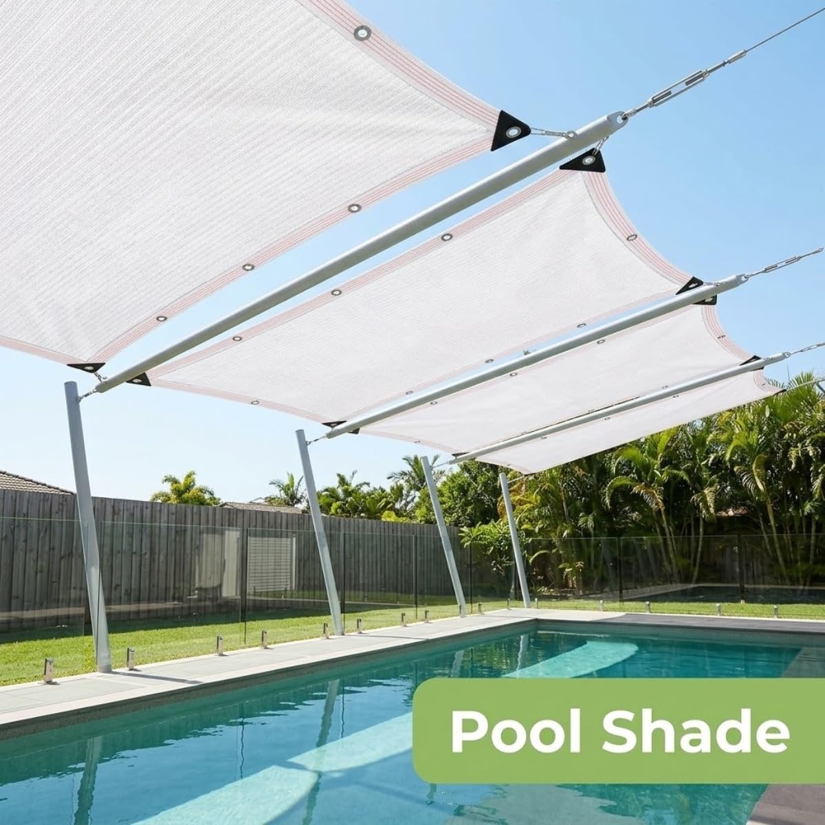 Malla de protección UV 90 % transpirable, para balcón, malla antigranizo para jardín, pérgola, diseño de ojales, tamaño 4 x 10 m
