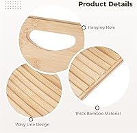 Vista 4 de Tabla de lavado de madera para lavar a mano, 15.7 x 5.9 x 0.7 pulgadas, antideslizante, tabla de limpieza para lavar a mano, tabla de lavar a