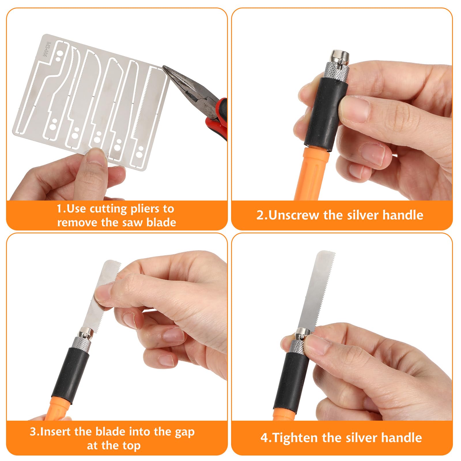 Mini Scie à Main Pour Modélisme - 8 Lames Incluses, Outil Bricolage Précis, Métal/plastique