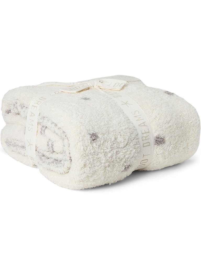 White Barefoot Dreams CozyChic® Organic Dot Stroller Blanket