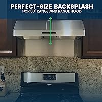 Vista 7 de Tornillos a juego reversibles de metal de 24 x 30 pulgadas Compatible con Broan-NuTone SP3004 – Protector de salpicaduras de panel de metal ultra