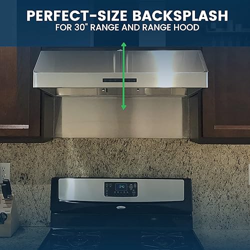 Miniatura 7 de Tornillos a juego reversibles de metal de 24 x 30 pulgadas  Compatible con Broan-NuTone SP3004  Protector de salpicaduras de panel de metal ultra