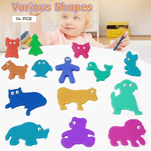 Miniatura 3 de Juegos de herramientas de masa para niños pequeños, bonitos accesorios de masa de juego con caja de almacenamiento de alfombrilla de masa, paquete