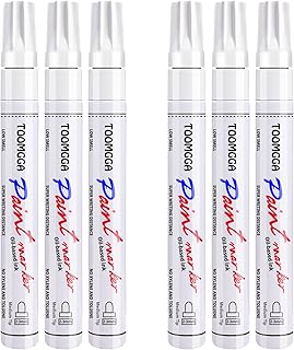 White Paint Pens Permanent Paint Markers - 6 Pack Oil Based Marking Pens, Medium Point, Quick Drying and Waterproof Paint ...