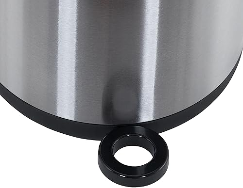 Miniatura 5 de Cubo de basura redondo pequeño de acero inoxidable de 5 litros con tapa de cierre suave, 1.3 galones, color plateado