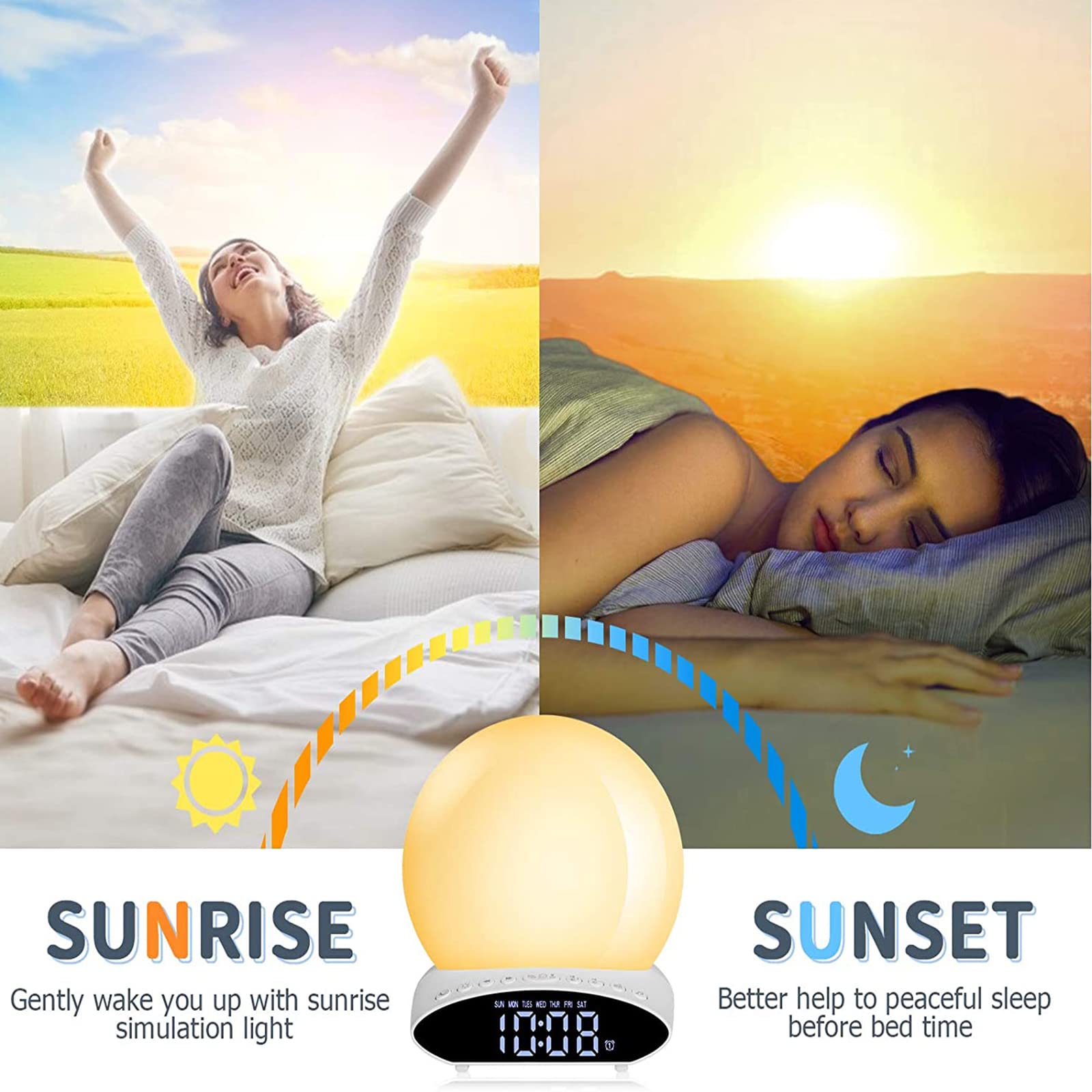 Réveil Luineux Avec Siulation Du Lever Du Soleil Pour Enfants